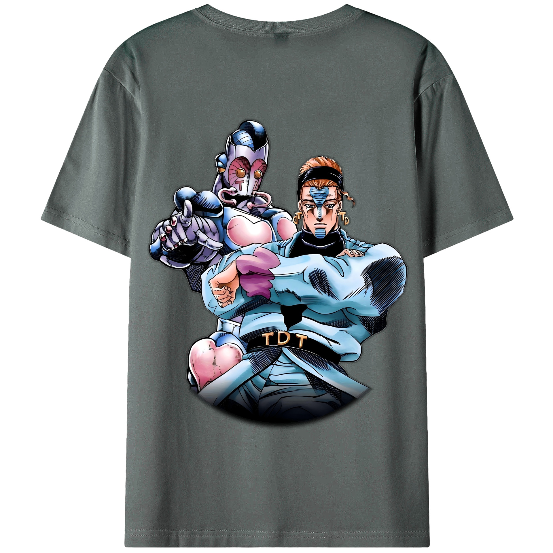 （画像用） ジョジョの奇妙な冒険 ひがしかた じょうすけ JoJo's Bizarre Adventure Higashikata Josuke 綿100％半袖Tシャツ（背面プリント）